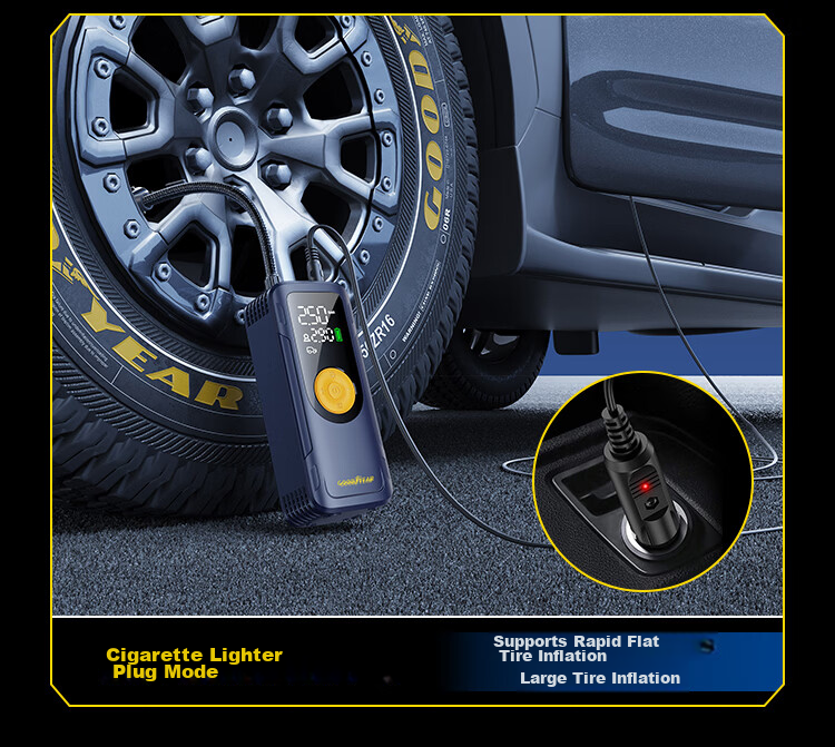 Goodyear Portable High-Pressure Wireless Car Tire Inflator Pump for Vehicles and Bicycles 27