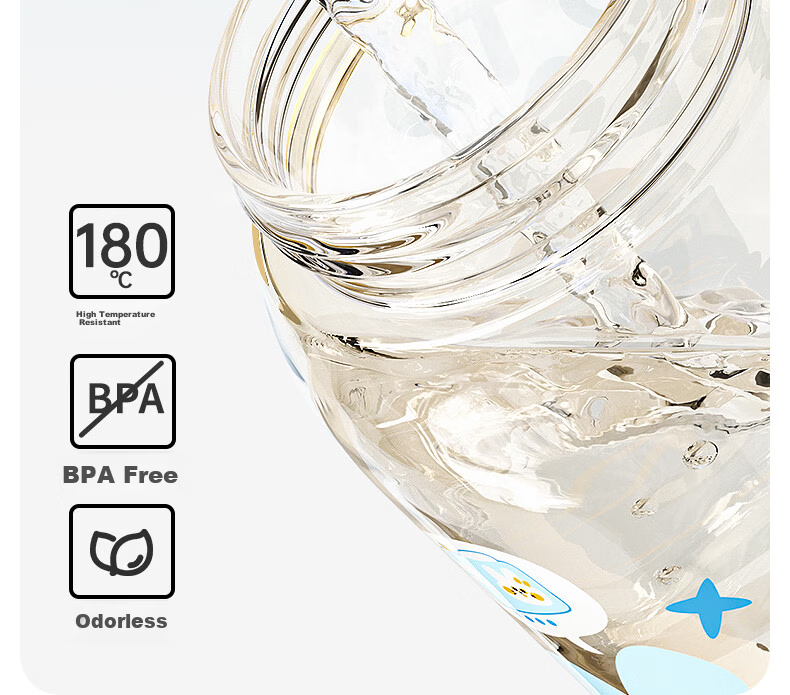 Taoqibaby Children's Water Bottle Straw Direct Drinking 2-in-1 PPSU Dual Drinking Cup 11