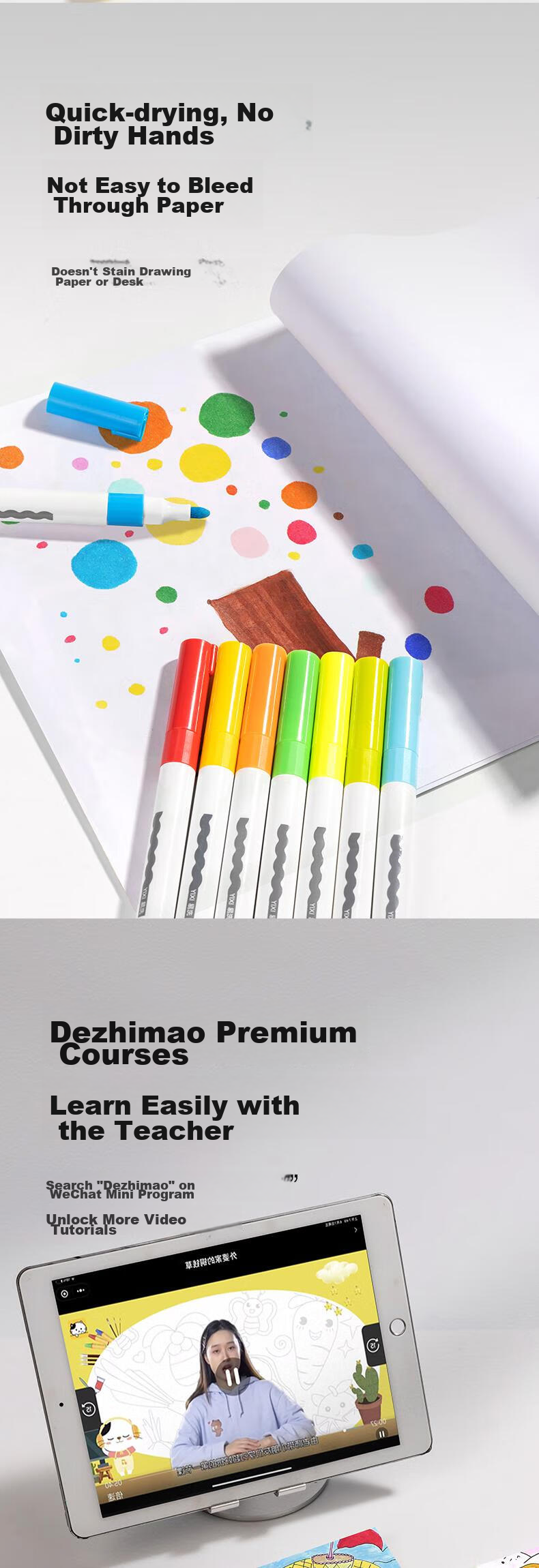 Deli 36-Color Dual-Tip Acrylic Markers, New Year's Graffiti Acrylic Pens, Drawing Pencils, Paint Brushes, DIY Painting Brushes, Boxed Fluorescent Pens, Watercolor Pens, Art Education Graduation Gift 6