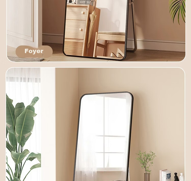 Anerya Full-Length Floor Mirror Aluminum Alloy Dressing Mirror 40x150cm for Home Bedroom Dorm Wall-Mounted 21