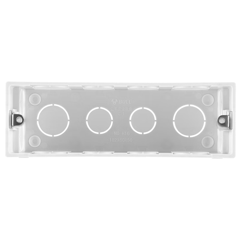BULL 118-Type Switch Socket Wiring Box, Twelve-Hole Socket Concealed Box, Wall Socket Base Box 4-Slot Concealed Box H16 (Suitable for 200mm Panel)