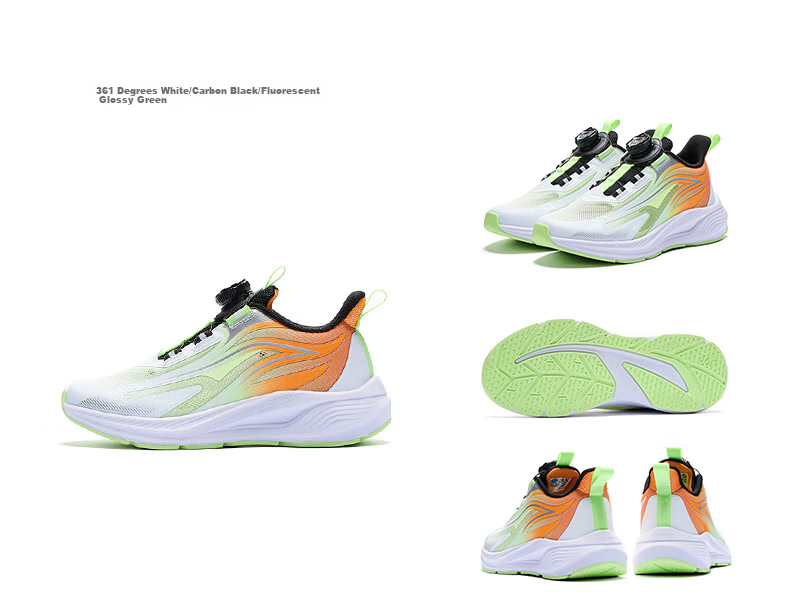 361° Qingling Children's Running Shoes 26 Spring Boys and Girls Youth Quick Bounce Cushioning Dial Professional Sports Shoes Black Size 36 24