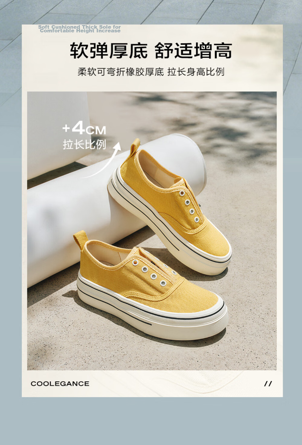 Belle Navigator Canvas Shoes Autumn Thick Sole Slip-On Lazy White Women's Shoes B2699CM5 Off-White 36 7