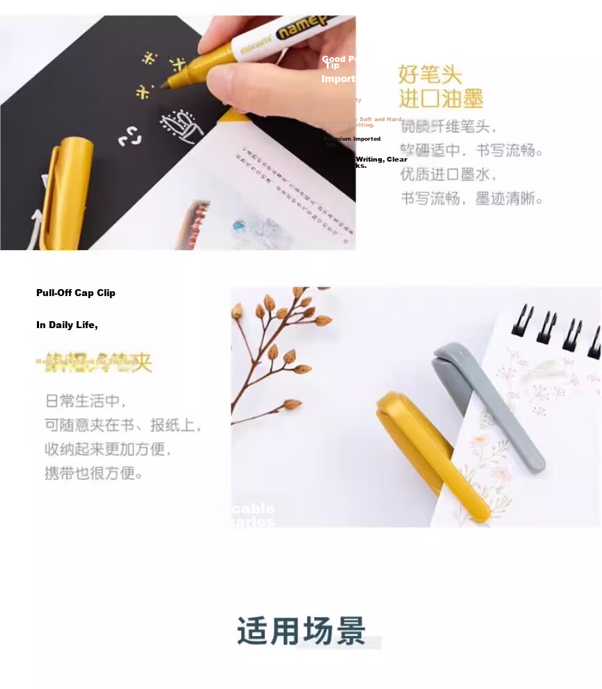 Monami Imported 1.7mm Large Capacity Oil-Based Marker Pen Graffiti Label Pen Meeting Exhibition Wedding Signature Quick-Dry Namepen.M Gold Silver White 3-Pack 4