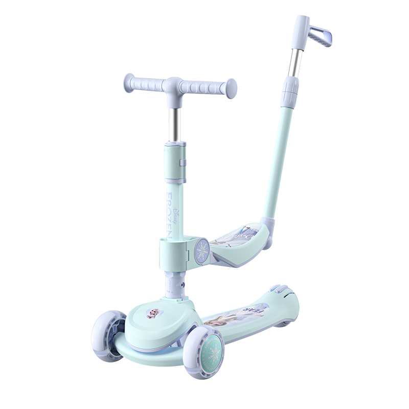 Disney Children's Scooter: Ride, Push, And Glide - Three-In Multifunctional Walker with Lights, Foldable, Perfect Gift for Kids