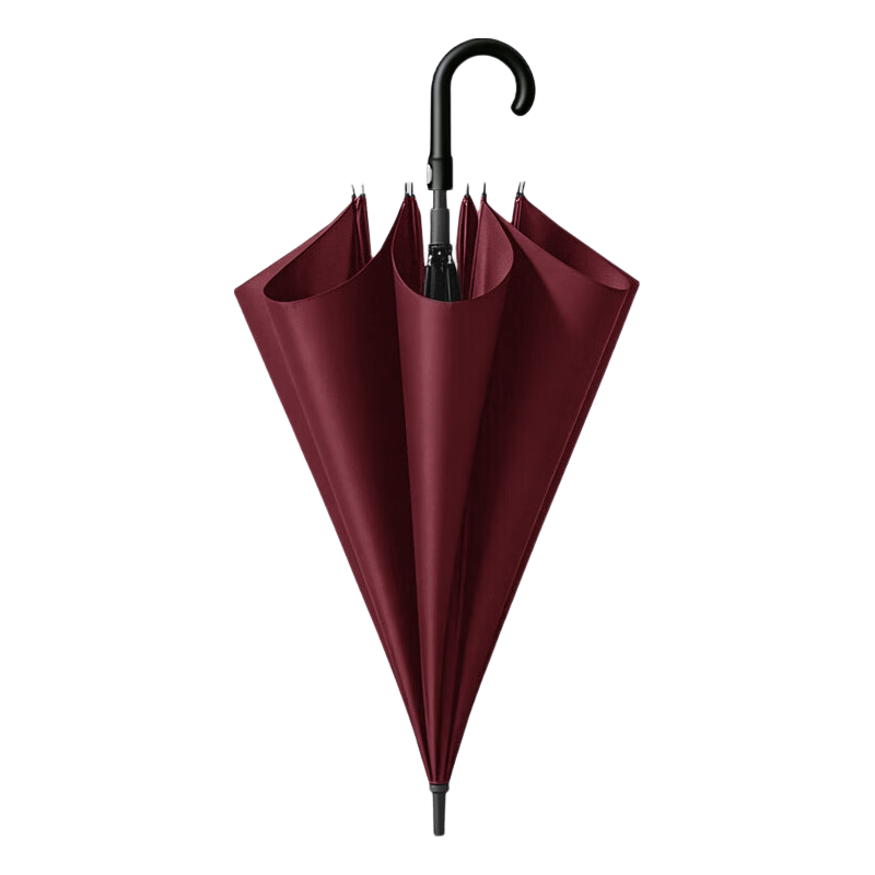 Meebordi Large Half-Length Windproof Reinforced Heavy Rain Umbrella Extra Large Double Person Men's Business Curved Handle Customizable