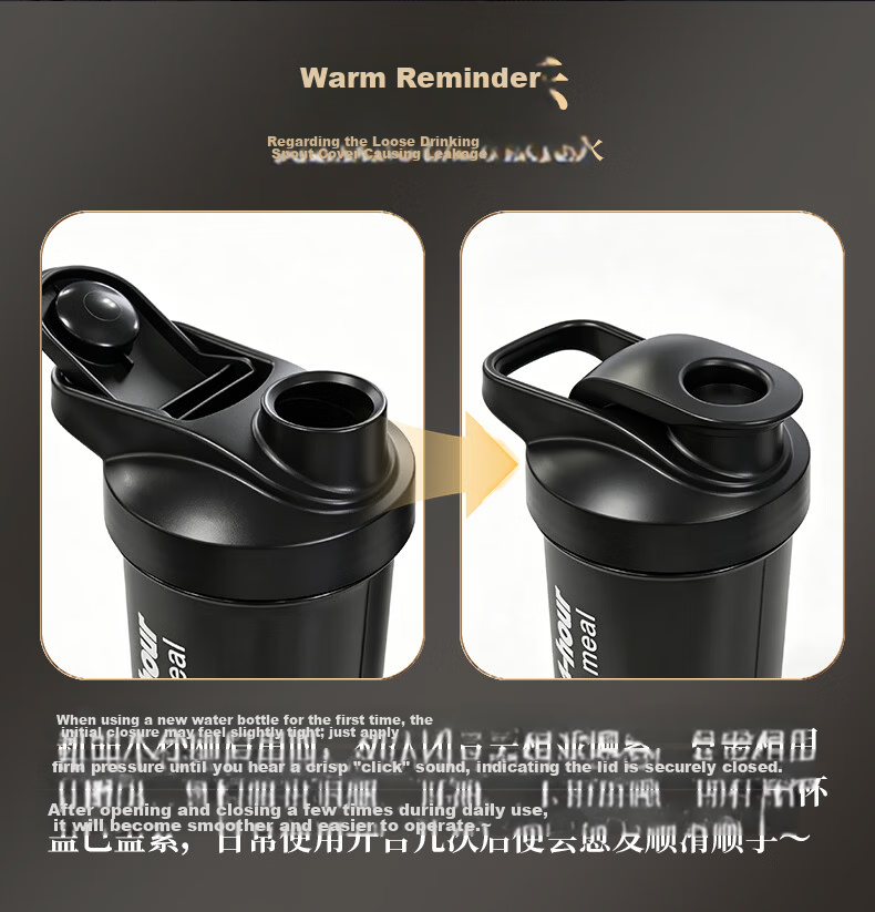 Baijie Protein Powder Shaker Bottle with Measurement Scale Large Capacity Fitness Sports Water Cup Creatine Mixing Cup for Men and Women 10