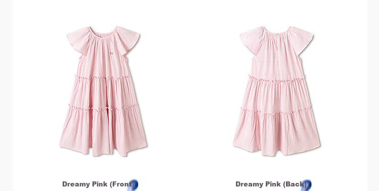 Balabala Girls Dress Children's Dress 2026 New Summer Big Kids Princess Dress Sweet Small Flutter Sleeve Ruffle 14