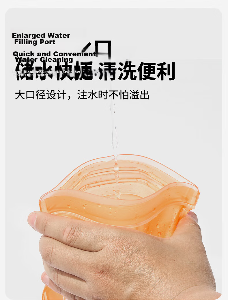 MOBIGARDEN Portable Water Bag Outdoor Camping Hiking Foldable Soft Water Pouch NX25690005 Vivid Orange 6