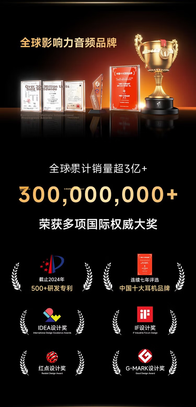 1MORE HQ51 Jay Chou Edition Over-Ear Bluetooth Headphones SonoFlow Pro Dual Gold Standard Sound 100H Long Battery Life Active Noise Cancelling Gaming Music Headphones Black 3