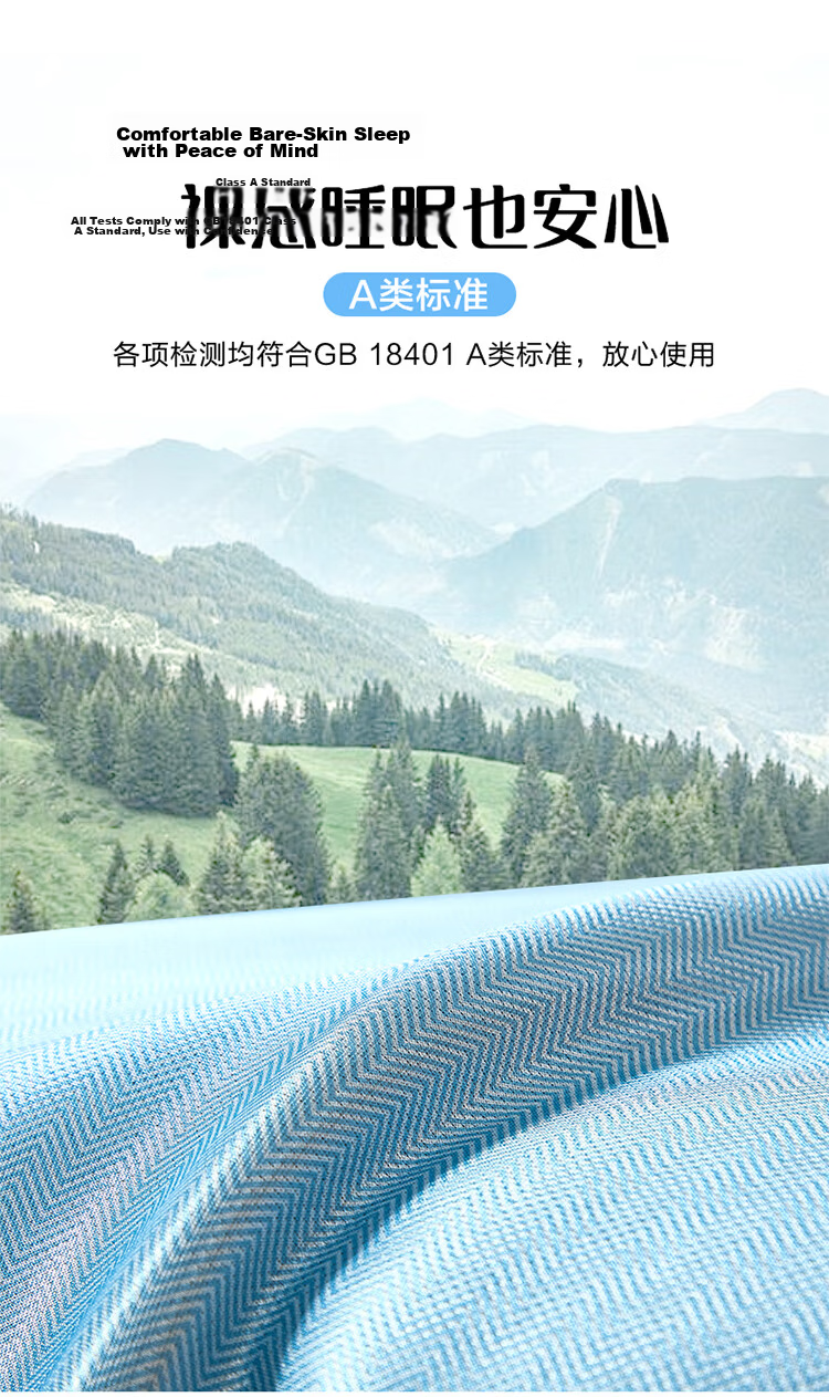 FUANNA Cooling Mat A-Class Milk Silk Printed Cool Ice Silk Mat Single Two-Piece Set Blue 1.2*2m [Washable] 8