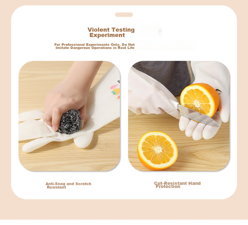 Grace Nitrile Gloves L Size Kitchen Dishwashing Household Cleaning Waterproof Strawberry Print 8