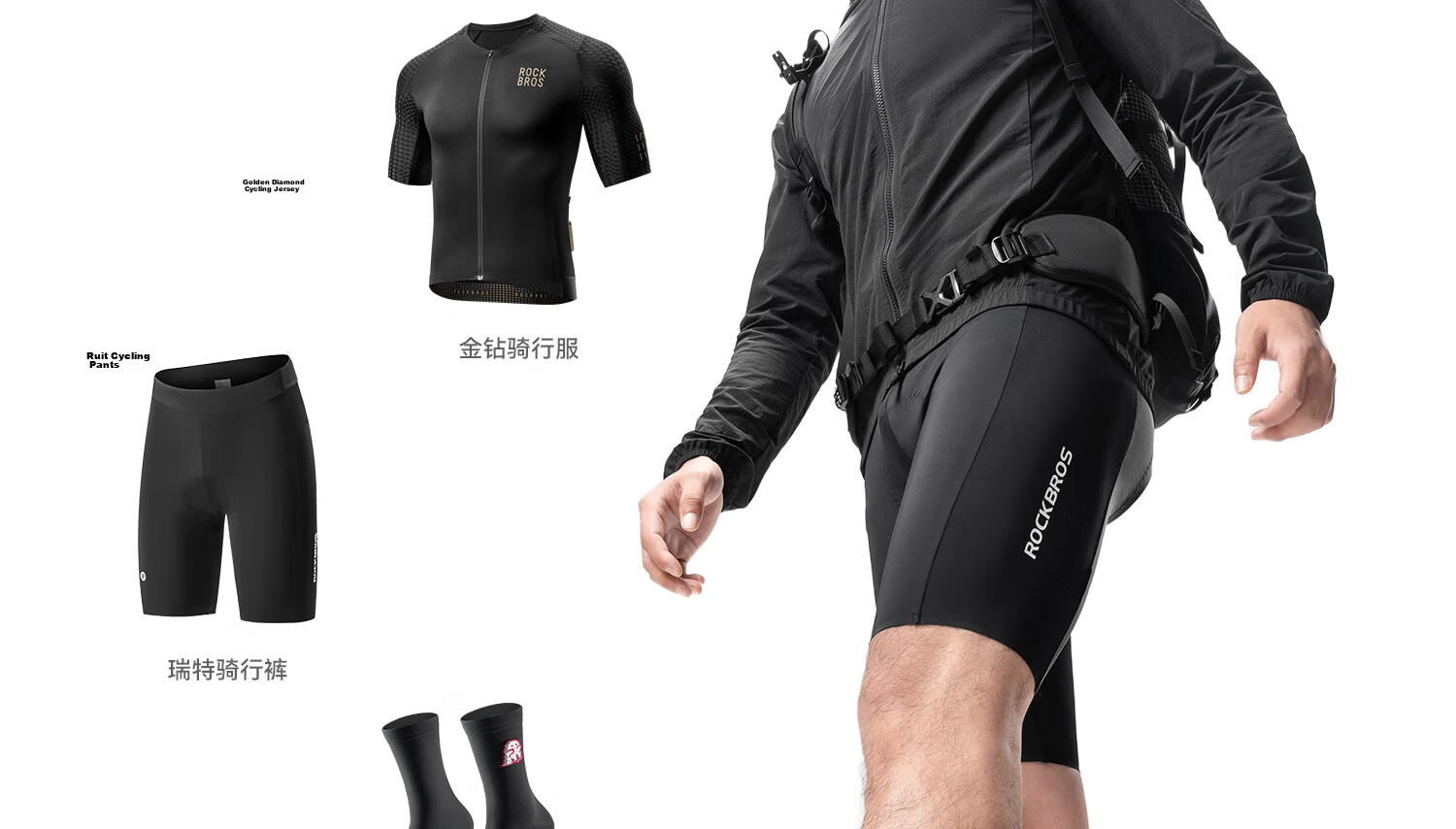 Rockbros Spring Summer Cycling Windbreaker Windproof Sunscreen Cycling Jacket Road Bike Breathable Men's Black L 22