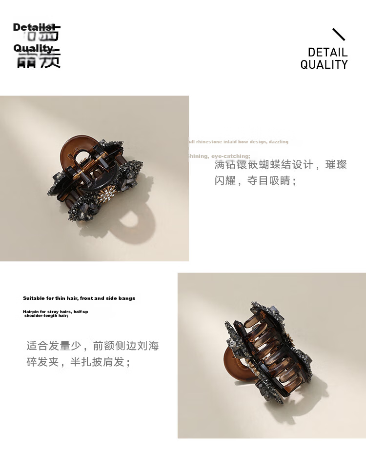 CHIMERA Half-Up Hair Claw Clip Delicate Bow Hair Clip Hairpin for Thin Hair Bangs Hair Accessory Women's Birthday Gift 3