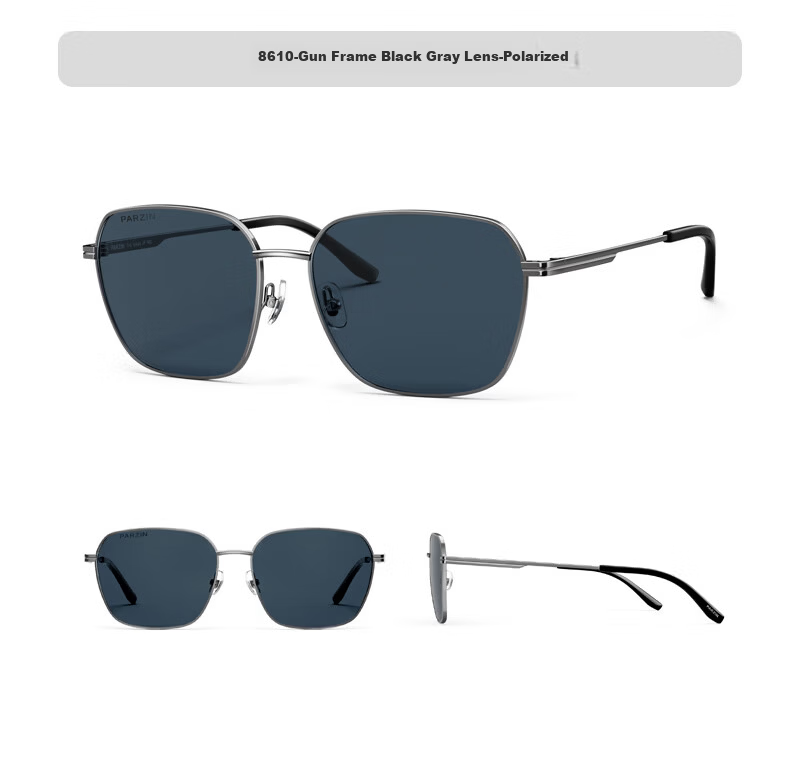PARZIN Nylon Polarized Sunglasses, Polygon Square Frame Eyeglass Style Men's UV Protection Driving Trendy Sunglasses Gift for Men PZ8267 30