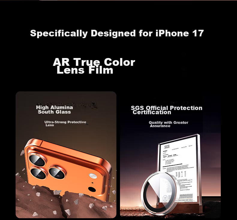 Smorss Single Pack Tempered Glass Lens Protector for Apple iPhone 17 Air Rear Camera, HD Scratch-Resistant Anti-Glare Eagle Eye Lens Film 2