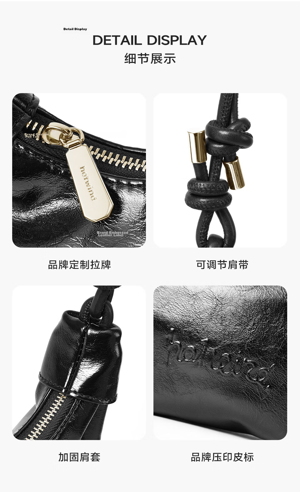 Hotwind Women's Shoulder Bag Underarm Hobo Handbag Crescent Leather Horn Bag Birthday Gift for Girls 11