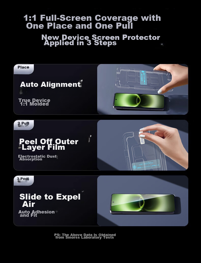 Smorss [2-Pack Instant Adhesive] Tempered Glass Screen Protector for vivo X300 Ultra - High-Definition Full-Screen, No Black Edges, Drop-Resistant, Anti-Fingerprint Protective Film - Instant Adhesive  2