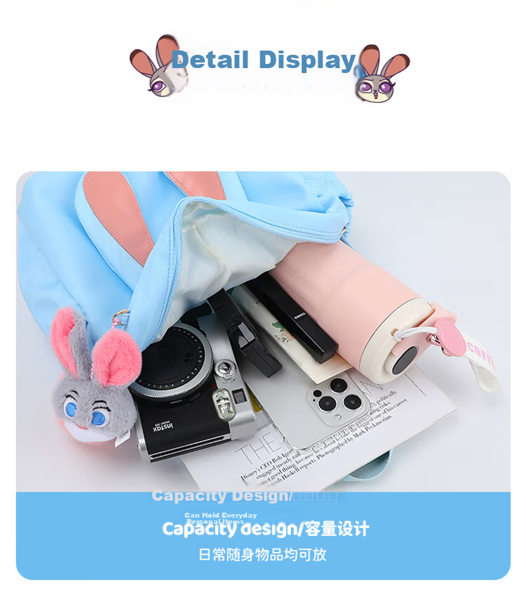 Disney Judy Children's Backpack Outdoor Lightweight Schoolbag for 3-12 Years Old Primary Students Autumn Travel Small Backpack 16
