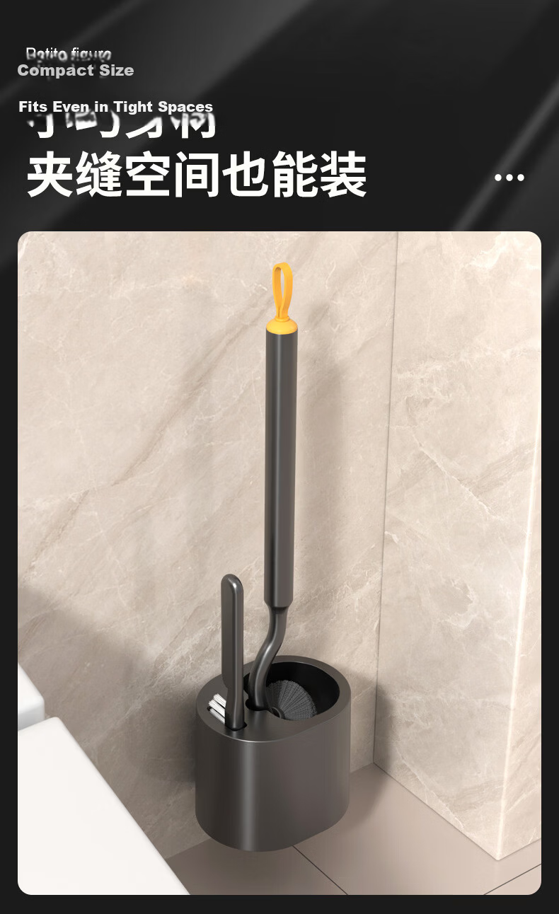 Aimeiya Thickened Long Handle No-Drill Toilet Brush Multi-Functional Cleaning Brush with Base for Home and Hotel 10