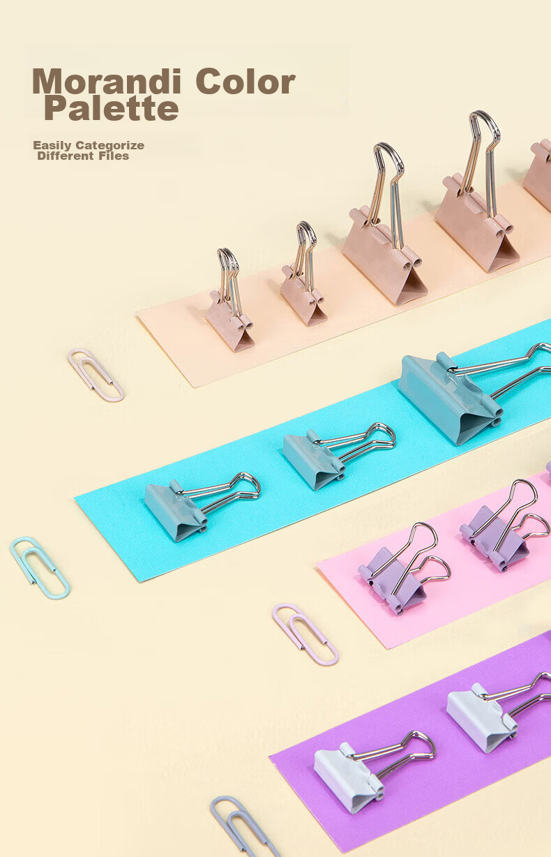 COMIX 3-in-1 Combo Set Long Tail Clips (19mm Small 35pcs, 32mm Medium 10pcs, 240 Paper Clips) Office EB309 7