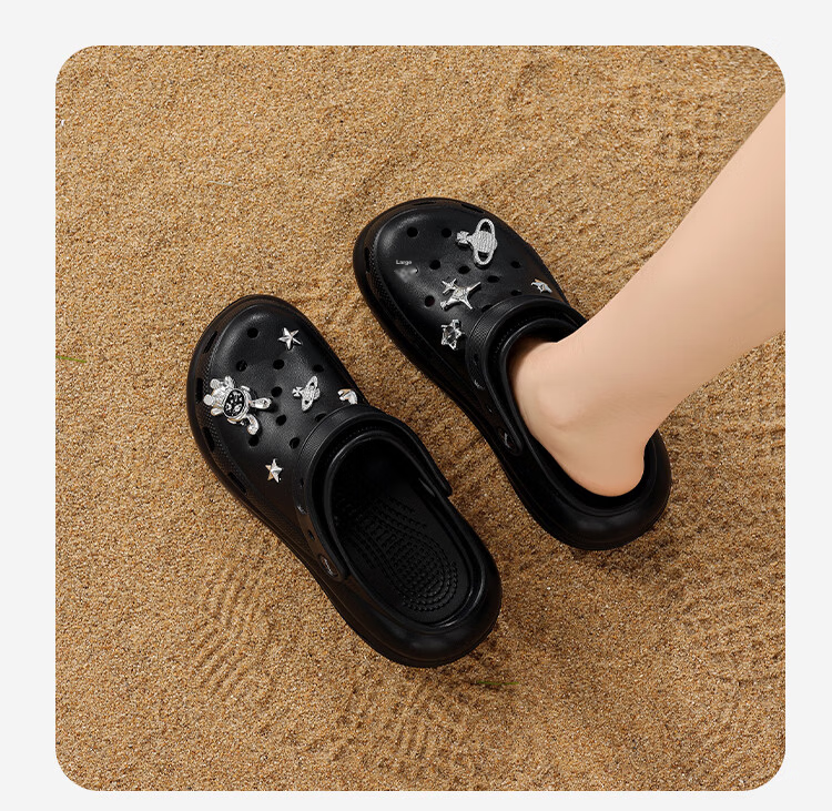 DAPHNE Women's Cloud Hole Shoes 2026 New Summer Soft Sole Thick Sole Height Increasing Casual Sandals 29