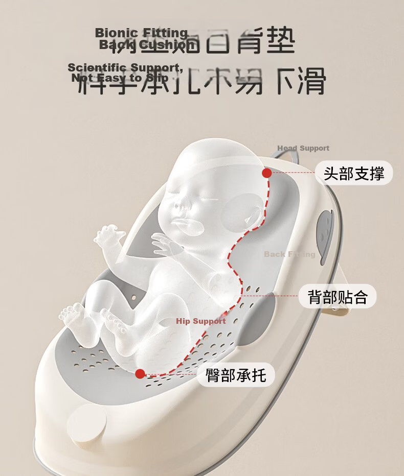 Dr. Ma Baby Bath Support Newborn Bath Frame Bath Bed Bathing Tool Baby Sit-Lie Bathtub Children's Shampoo Recliner 5