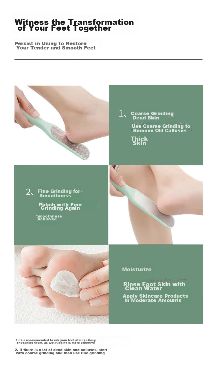 Baoshi Foot Scrubber And Pumice Stone Set, 2-Piece Kit for Removing Dead Skin And Calluses, Home Pedicure Tools, Durable Foot Care Device 14