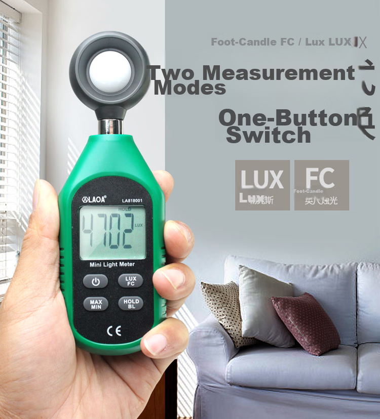 LAOA LA818001 Mini Digital Illuminance Meter Lux Meter Light Meter Tester 11