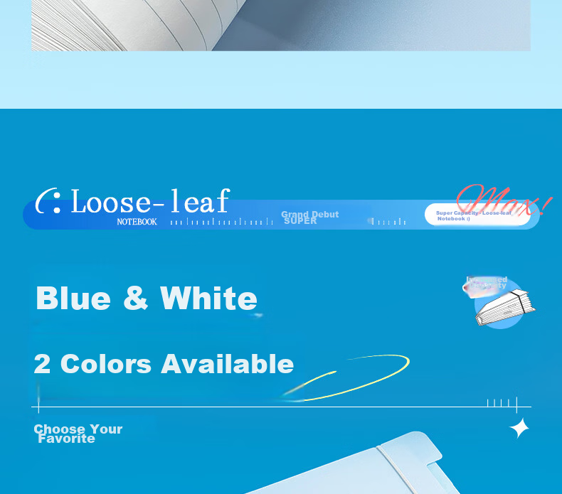 M&G A4 100-Sheet Refillable Notebook Large Capacity Detachable Student Exam Essential White APNHB034-ZZ 16