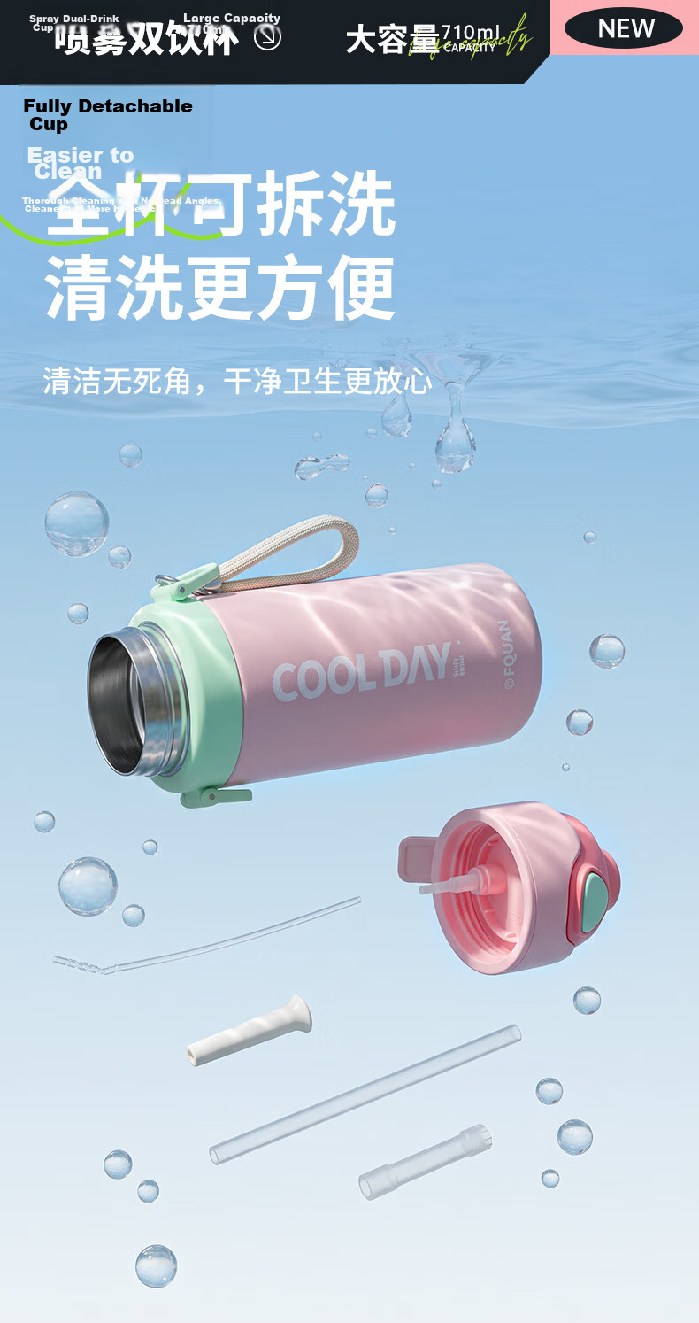 Sidomi Spray Water Cup Children's Insulated Cup 6-12 Years Student School Sports Water Bottle Summer Cooler 12
