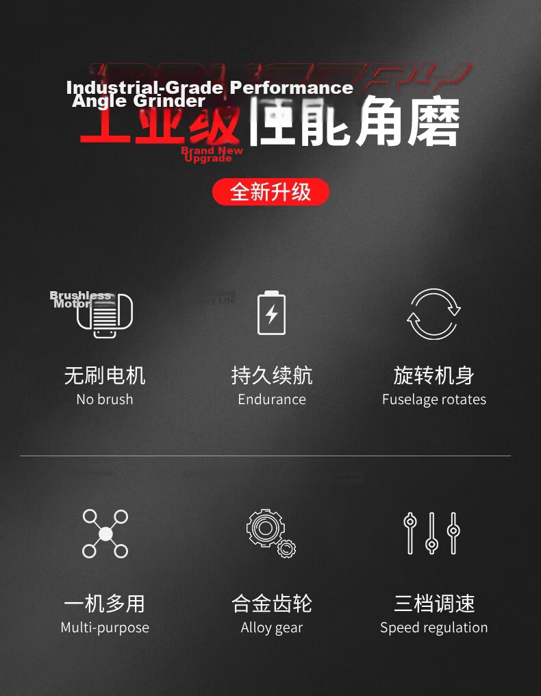 Delixi Electric Brushless Lithium Battery Angle Grinder Cordless Polisher Cutting Grinder Electric Polishing Machine 3
