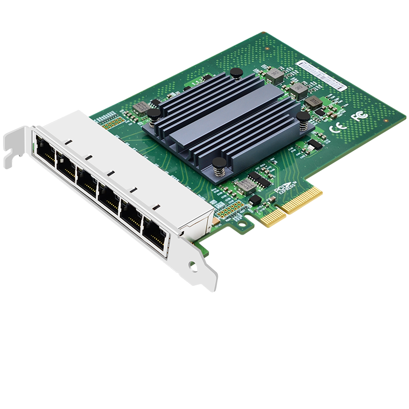 EB-LINK Intel I350 Chip PCI-E X4 Gigabit Six-Port Server Network Card I350-T6, Electrical Port Machine Vision Industrial Camera Network Adapter