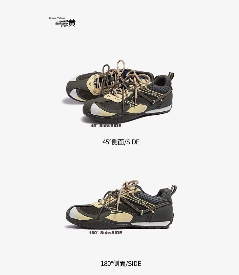 CAMEL Wang Junkai Edition Crescent Moon Trainer 4th Gen Women's Retro Racing Shoes L26A548053 Silver Size 36 46