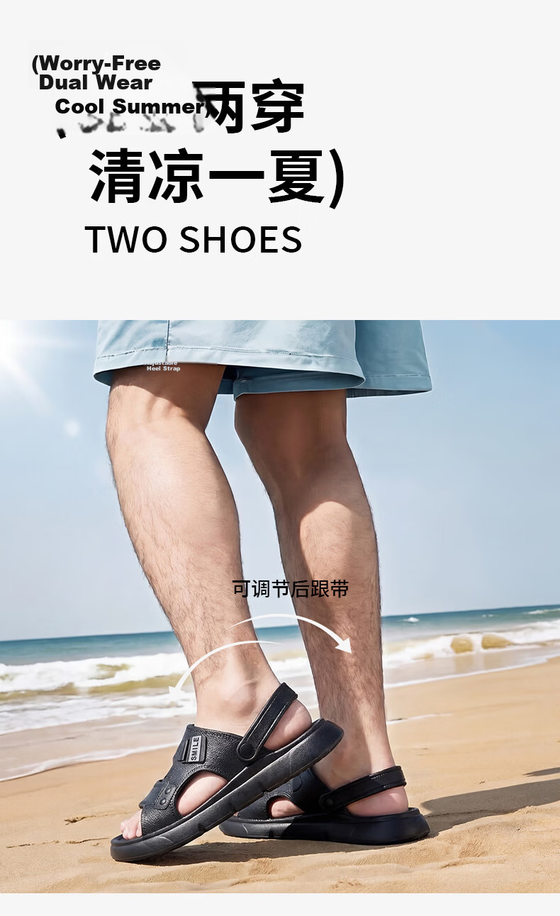 Guoluofi Men's Summer Sandals Non-Slip Durable Breathable Outdoor Driving Beach Slippers Brown Size 40-41 3