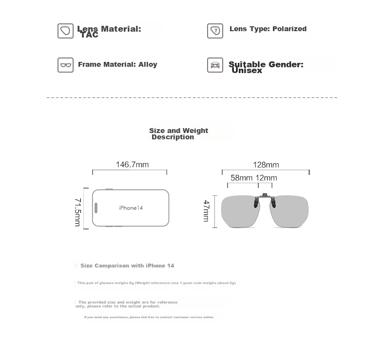 Bertha Color-Changing Clip-On Sunglasses for Men, Prescription Driving Glasses, Day and Night Use, Prescription Sunglass Overlays 30