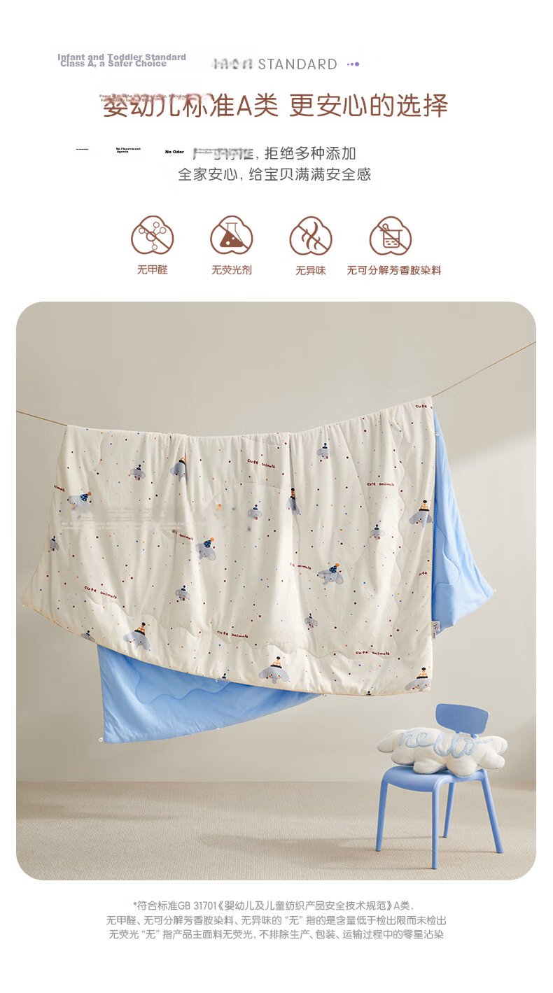 Luolaikids Cotton Quilt Filling, Infant Class A Pure Cotton Antibacterial All-Season Comforter, 220*250 3