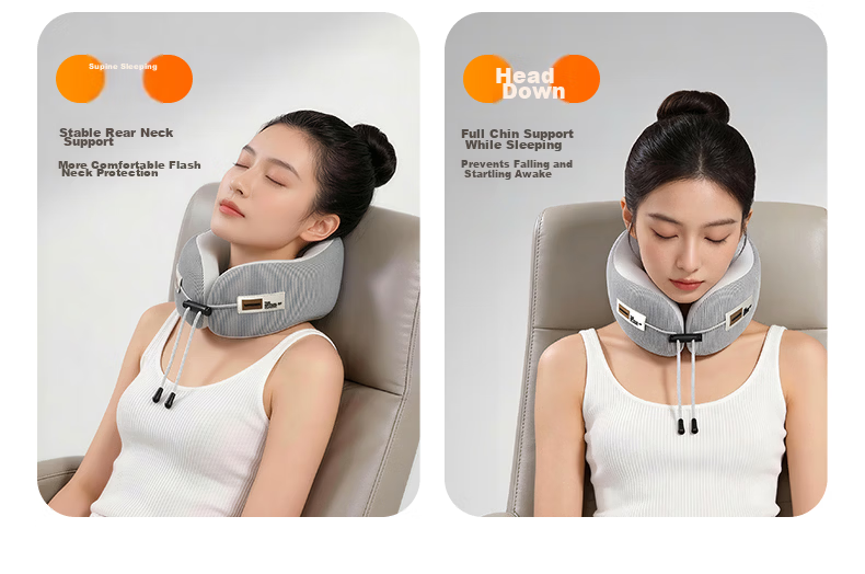 Zhiguozhe U-Shaped Neck Pillow Travel Portable Foldable U-Shape Neck Support Pillow for Airplane High-Speed Train Nap Essential 5
