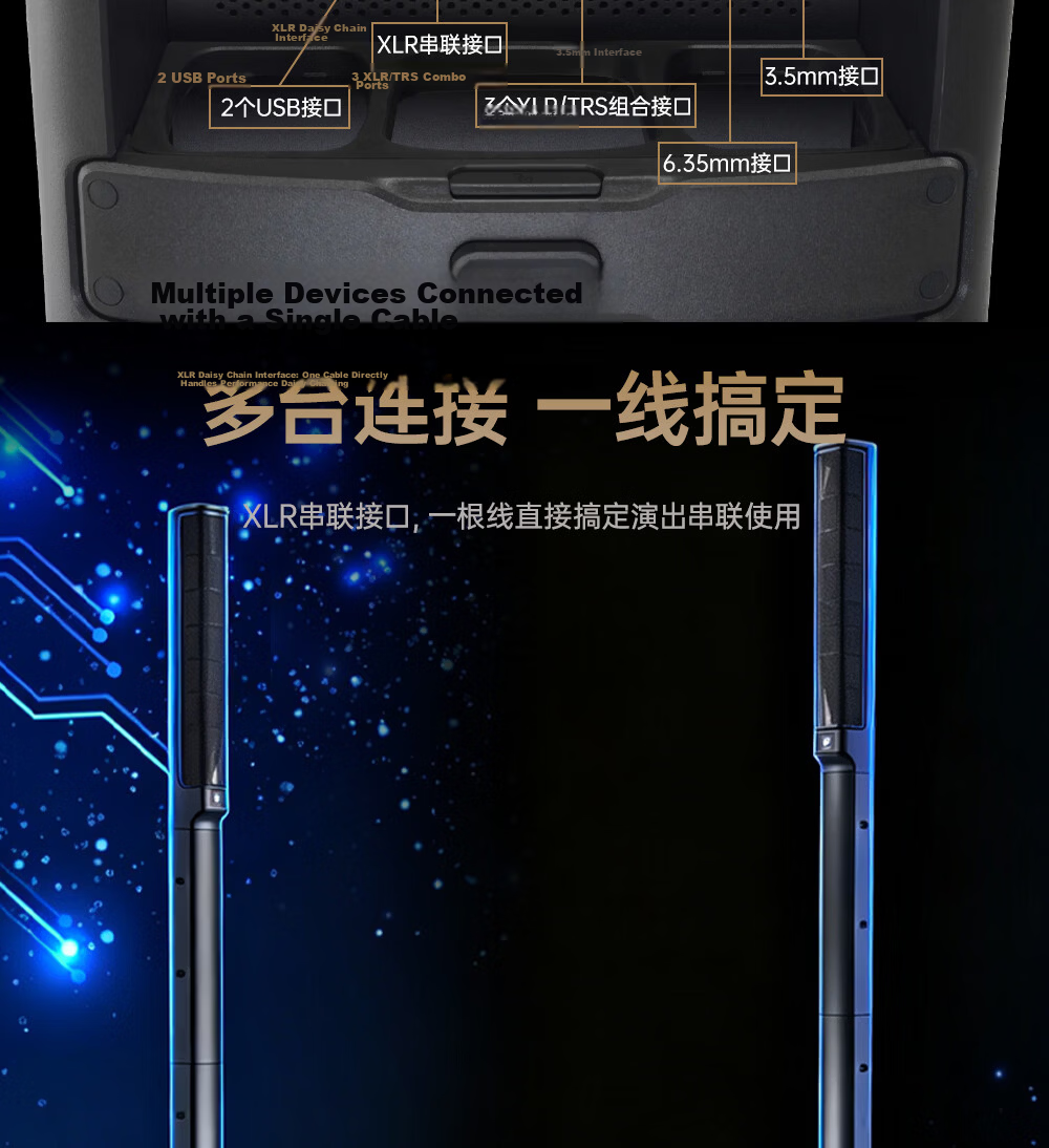 JBL EON ONE MK2 Portable Battery-Powered Line Array Speaker Column Home KTV Sound System Instrument Speaker Bluetooth Performance Conference Live Outdoor Karaoke High-Power Active Speaker 9