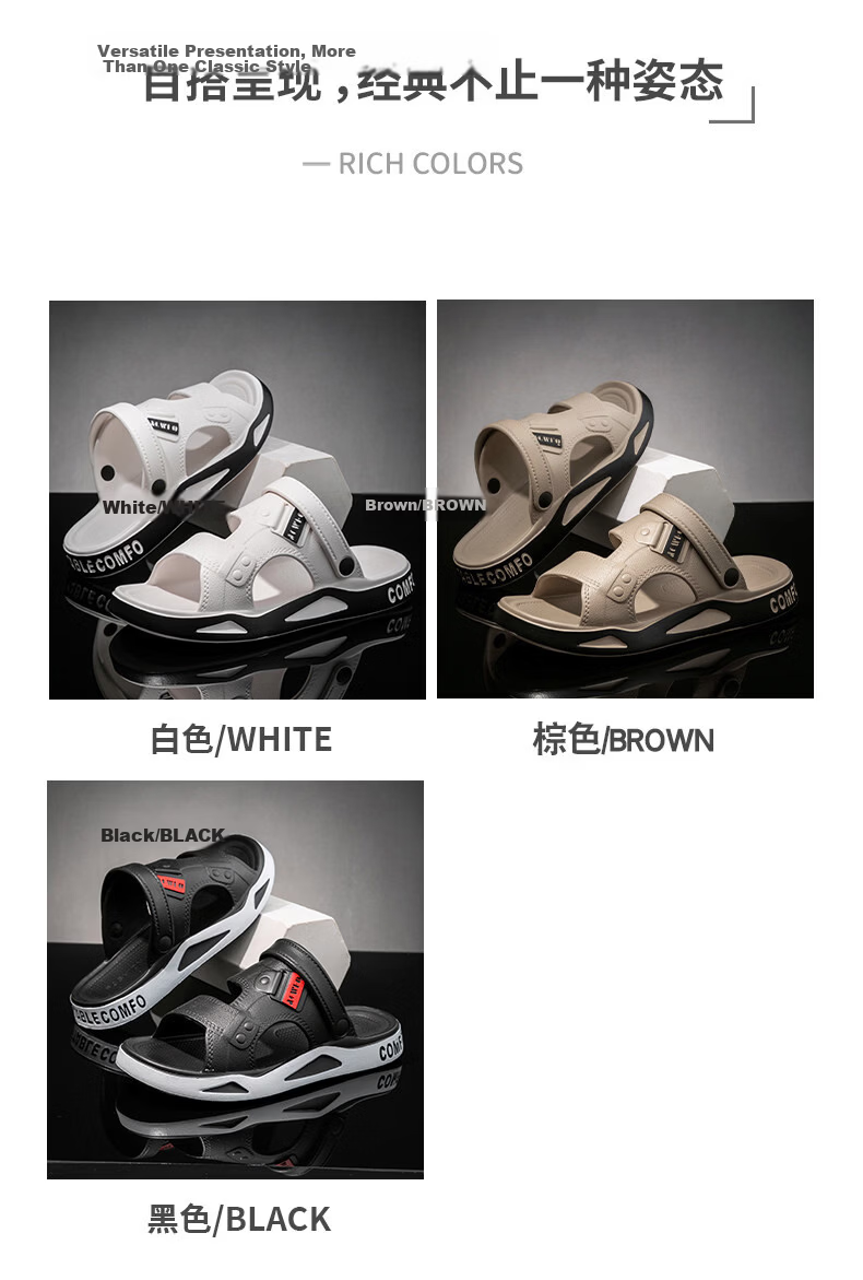 Aphrodite Men's Summer Driving Slippers Outdoor Sandals Large Size Non-Slip Odor-Resistant Beach Slides Brown 44-45 4