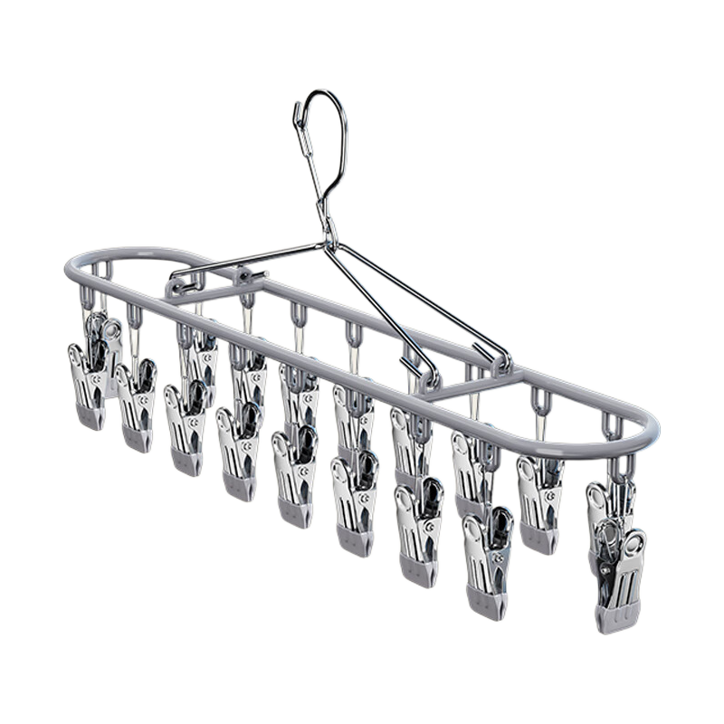 MENGTING Clothes Hanger for Drying Socks on Balcony, Stainless Steel Drying Clips, Multifunctional Sock Clips, Sock Hanger, Underwear Rack, 18 Clips