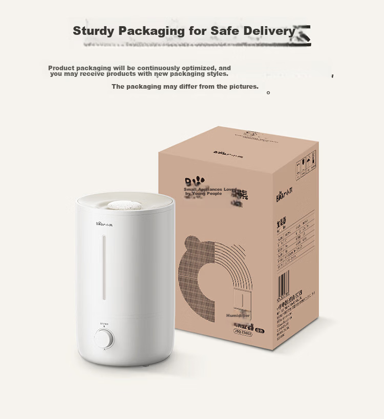 Bear Air Humidifier for Home, Infant Bedroom Nasal Care, Quiet Sterilization, High Mist Output, Desktop Small Air Conditioner Humidifier JSQ-Z50G2 with Filter Cartridge 18