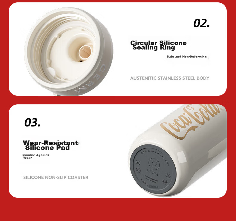 Germ x Coca-Cola Collaboration Trendy Water Bottle GE-CK23AW-B37 Apricot Beige 580ML 17