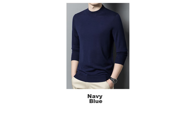Hengyuanxiang 100% Wool Sweater for Men, Fine-Spun Machine Washable Pullover Turtleneck Base Layer, Pickled Green, 2XL (185) 12
