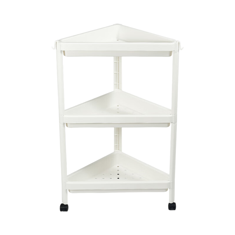 JD Original Air Series Corner Shelf for Bathroom, Kitchen And Living Room Storage Organizer with Wheels, 3-Tier