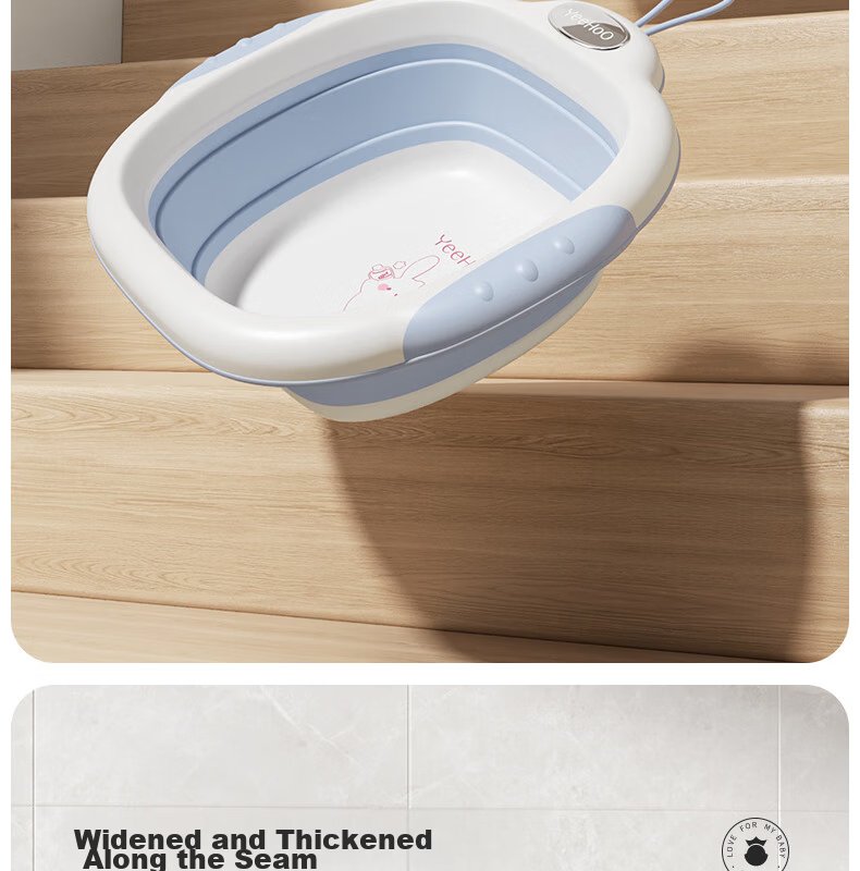 YEEHOO Newborn Foldable Wash Basin Baby Foot Bath Diaper Washing Basin Infant Toddler Children's Face Basin 3-Pack 18