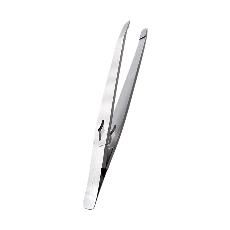 BO YOU Eyebrow Tweezers, Stainless Steel Hair Removal Tool for Eyebrows, Nose Hair And Beard, Angled Anti-Slip Eyebrow Grooming Tool
