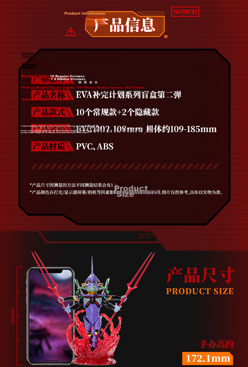 Funism EVA Blind Box Figurine, New Gundam War Supplement Plan Second Wave, Birthday Gift, Single Box 6