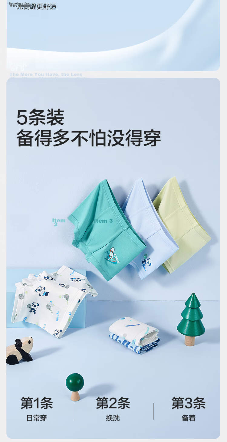 Balabala Kids Cotton Underwear Boys Boxer Shorts A-Class 2026 New Baby Four-Point Pants 5-Pack Skin-Friendly 8