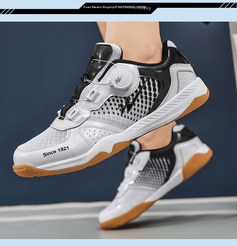Shuangxing Badminton Shoes Unisex Adult Children Table Tennis Shoes Lightweight Sports Training Shoes White Blue (Dual Use for Badminton and Table Tennis) Size 41 9